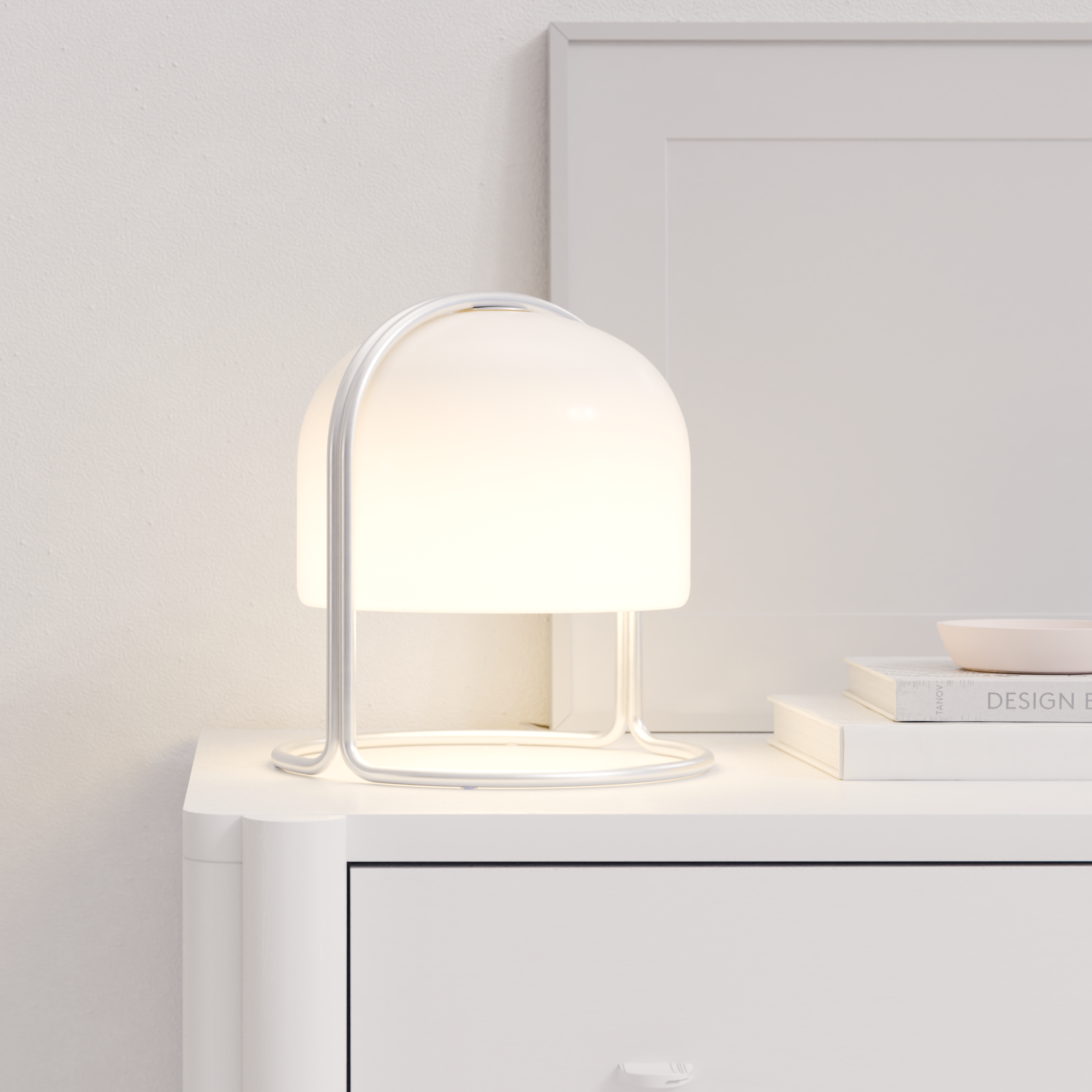 Clay render of the lamp scene